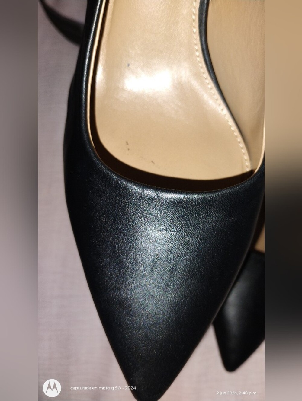 Sam Edelman Black Leather Pointed Toe Slingback Heels - Picture 8 of 14